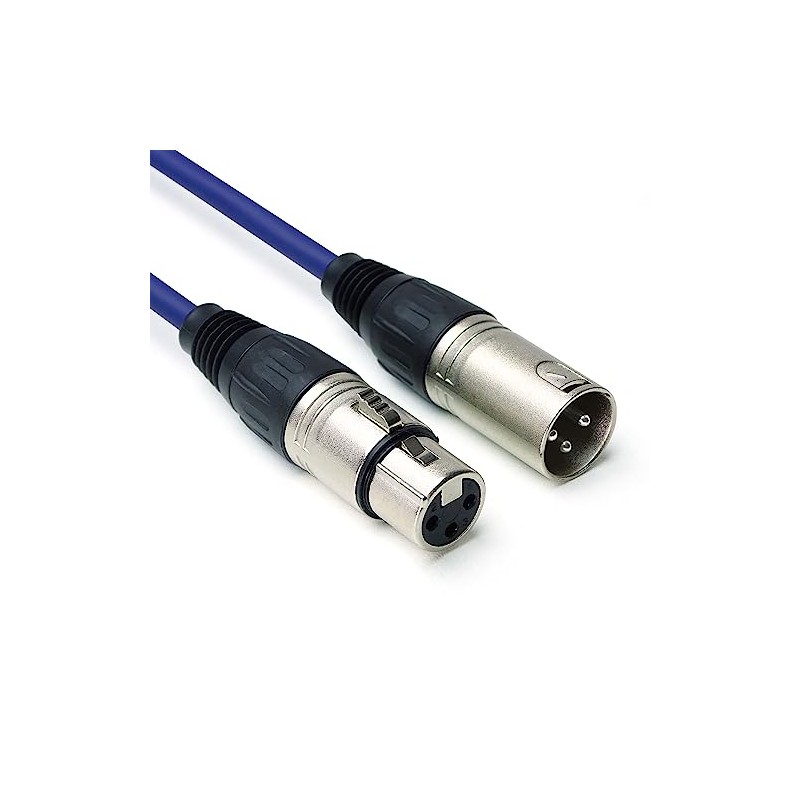 Keepdrum 001XXBL 10 m Blue Microphone Cable XLR Female/XLR Male