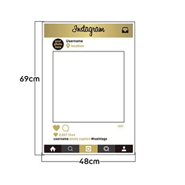 Weddecor Wedding Day Photo Booth Custom Selfie Wooden Frame Party Gift for Wedding, Anniversary, Celebrations, Party Decoration 48 x 68 cm - Instagram, 1 Piece