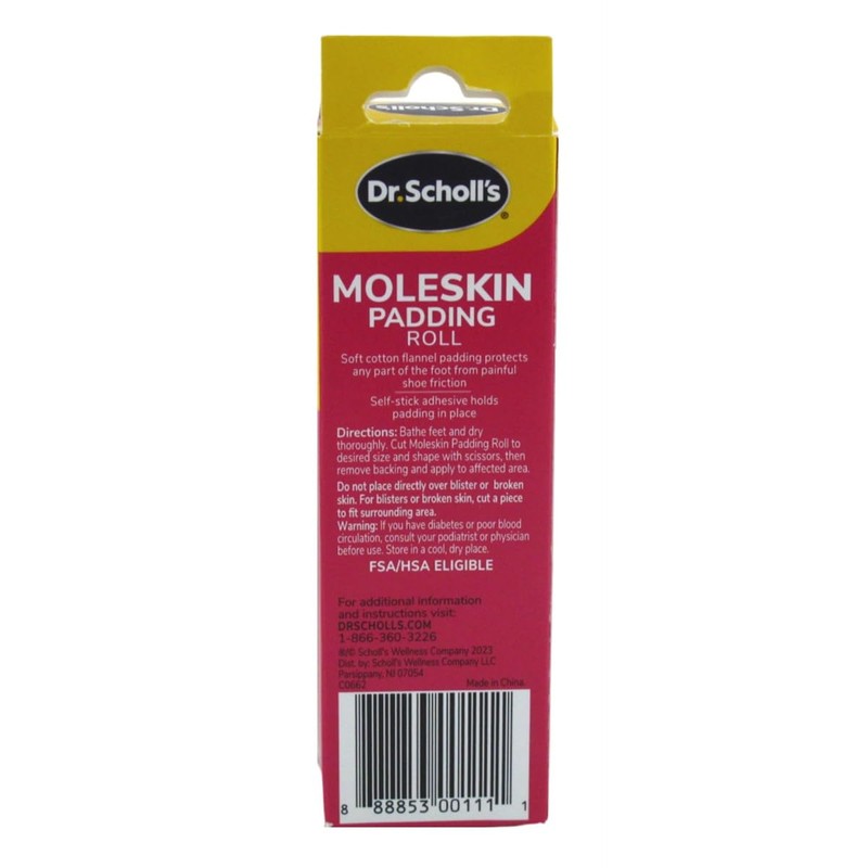 Dr. Scholls Moleskin Padding Roll (24In X 4 5/8 Pack)