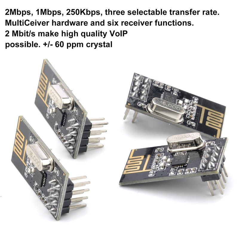 HENGBIRD 4 Pcs nRF24L01 + Wireless Transceiver Module NRF24L01 +