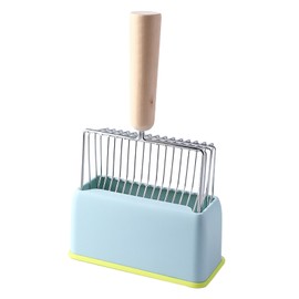 Cat Litter Scoop Kitty Metal Scooper with Deep Shovel Long Handle Base Poop Sifting Kitten Pooper Lifter Durable Large Blue