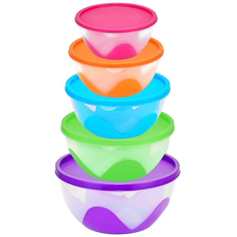 Southern Homewares 5 Piece Nested & Stackable Bowl/Food Storage Containers,