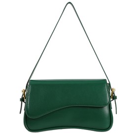 Shoulder Bag for Women Y2K Trendy Purse Vegan Leather Hobo Handbags Clutch Saddle Bag with 2 Removable Strap (Green)