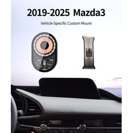 Masergogo Wireless Charging car Phone Holder for Mazda 3 2019-2025 Auto Accessories Navigation Bracket Interior Decoration Mobile Cell Phone Mount, 360° Rotation