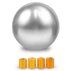 YESHMA Universal Shift Knob Ball Gear Knob MT Car AT Car Shift Lever Ball Shape Round 47mm Diameter 4pcs with Adapter M12x1.25 M10x1.5 M10x1.25 M8x1.25 M8x1.25 Gear Knob Chrome Plated Silver