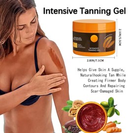 Bronze Glow Intensive Tanning Shimmer Gel,Intensive Tanning Gel 150 ml,Darker Tan with Less Time in the Sun,Accelerates the Tanner Process,Suited for All Skin