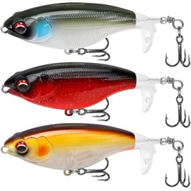 TRUSCEND Floating Fishing Lures with BKK Hooks, Whopper Plopper for Freshwater or Saltwater, Top Water Lure for Bass Catfish Pike, Fishing Wobble Surface Bass Bait Teasers Fishing Gifts for Men