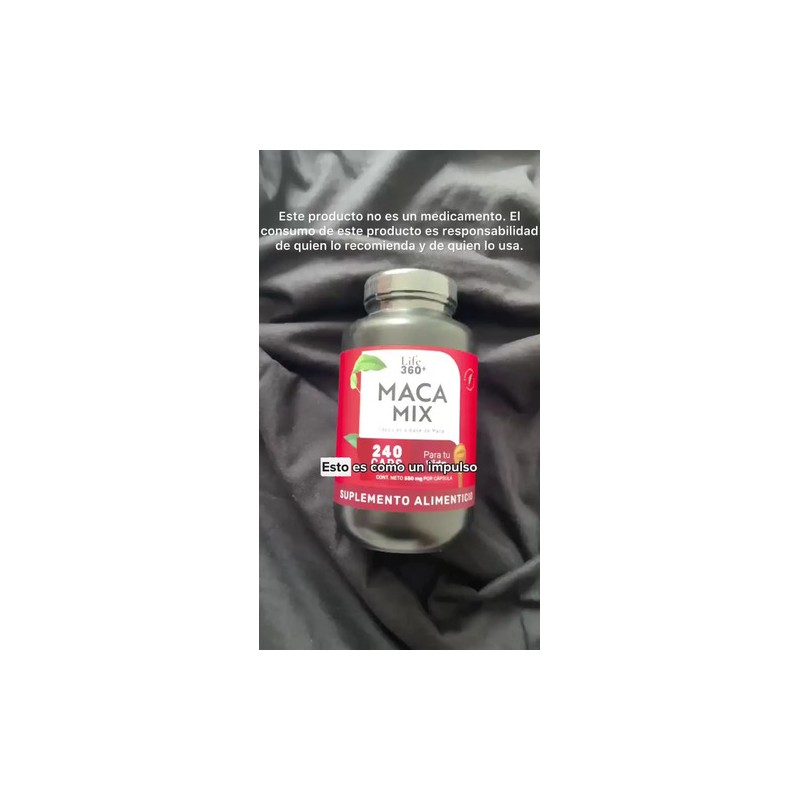 Maca Mix - Maca Negra, Amarilla y Roja 240 Cápsulas
