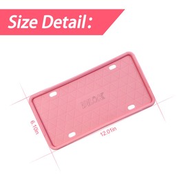 YALOK Silicone License Plate Frame with Drainage Holes, Universal US Car License Plate Bracket Holder. Rust-Proof, Rattle-Proof, Weather-Proof Car Accessories (Pink/1PCS)