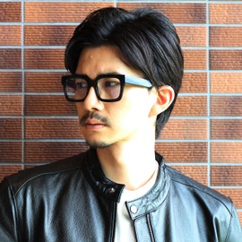 meSmart Original PIXEF Mt. Fuji Glasses, Black Rimmed Glasses, Large Size, Thick Frame, Stylish, Large Size, Wide Frame (Clear)