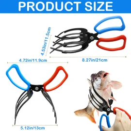 Fish Gripper, Fish Grabber Tool Metal Fish Grippers for Fishing, 3 Claw Fish Grips Anti-Slip Fishing Pliers Gripper Control Clamp Claw Fish Pliers Catch Fish Fishing Accessories, Ideal for Anglers