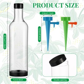 Leinuosen 8 Pack Plant Watering Devices with 4 Pcs Self Plant Watering Spikes and 4 Pcs 26 oz Plastic Bottles, Plant Waterer Devices Adjustable Control Valve Switch for Outdoor Plant, Garden Plant