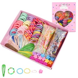 780 Pcs Cabello Pinzas Niñas Accesorios, Set para Peinado de,Pasadores y donas,Clips Hairband Sets,Poleteros suaves multicolores, Gomas elasticas Para el pelo Pequeñas gomas elásticas