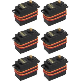 KEAcvise 6-Pack mg995 servo Motor - 13kg high Torque rc servo with Metal Gear, 180° Control Angle for DIY Smart Robot, scx24 servo, agfrc servo, rc Toy car, Model Helicopter and Boat