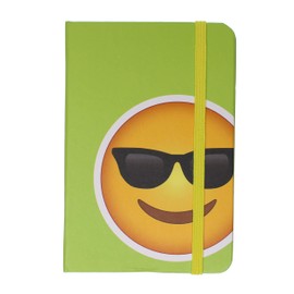 Stands Out, Supplying Outstanding Gifts Sunglasses Emoji A6 Hardback Ruled Notebook