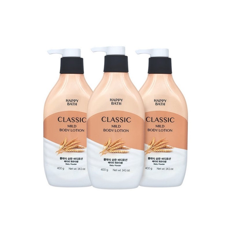 Happy Bath Classic Mild Body Lotion 400g x 3 Packs