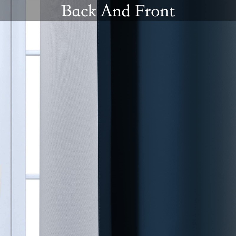 SimpleHome Navy Blue Ombre Room Darkening Curtains for Living Room,