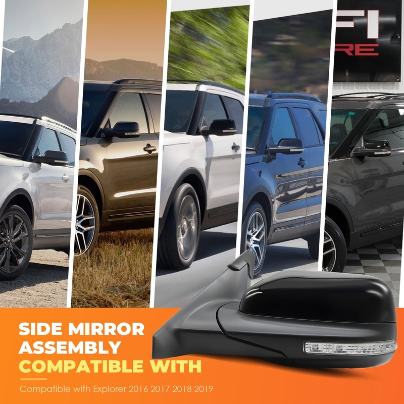 Left Mirror Assembly 7Pins Compatible with Explorer 2011-2019