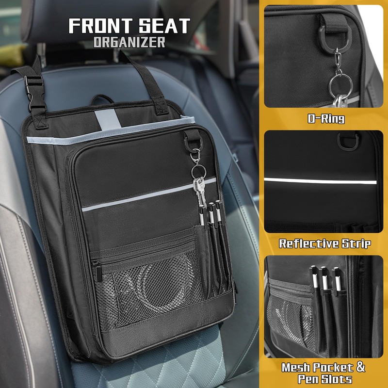 LUXJA Car Front Seat Organizer with Accordion File Pocket, Passenger