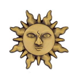 PinMart's Gold 3D Sun Face Sunshine Lapel Pin