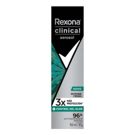 Antitranspirante Aerosol Hombre Clinical intense Fresh X3 mas proteccion 150ml Rexona