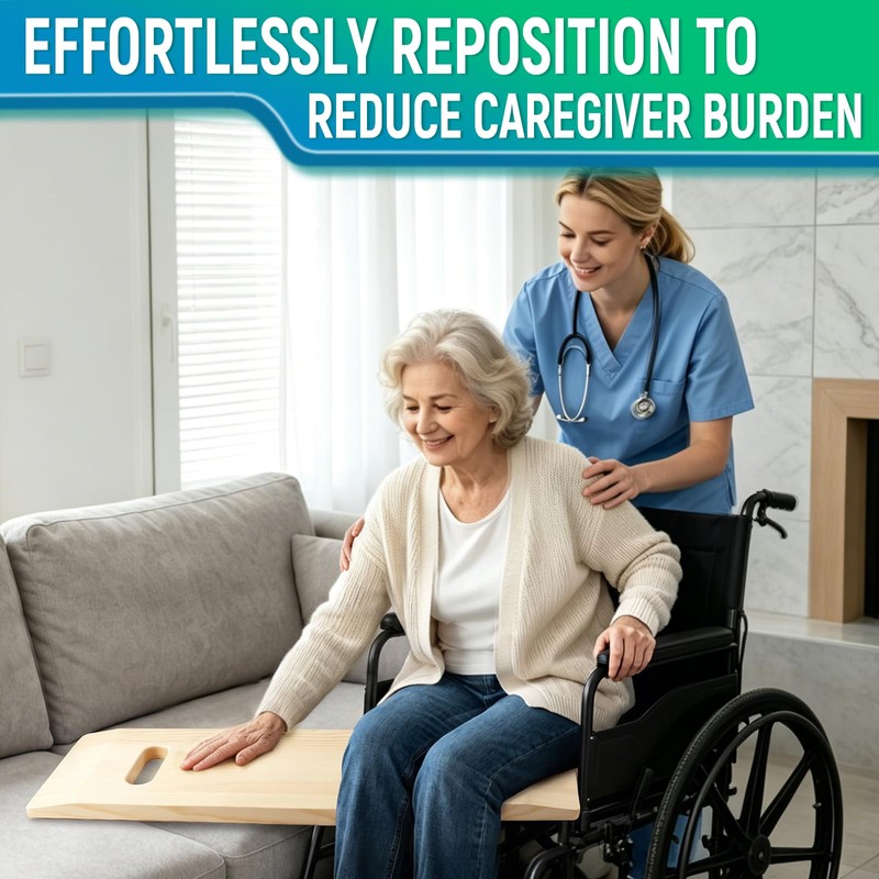 Wooden Transfer Board,28.7"Sliding Board Transfer to Wheelchair Senior