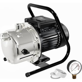 LANCHEZ 1.6 HP Portable Shallow Well Pump, 1162 GPH Stainless Steel Sprinkler Pump, 115V Water Transfer for Garden Draining and Lawn Irrigation