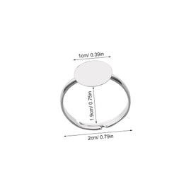 Hohopeti Jewelry Making Materials 20pcs Adjustable Blank Ring Findings Round Pad Ring Base for Crafts