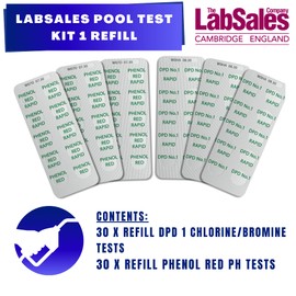 Labsales Hot Tub, Spa and Pool Kit One Test Tablet Refill, 30 dpd1, dpd one, Chlorine Test Tablets And 30 pH Phenol Red Test Tablets For Comparator Testers