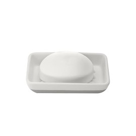 Full Circle Raise The Bar Ceramic Bathroom Soap Dish, White