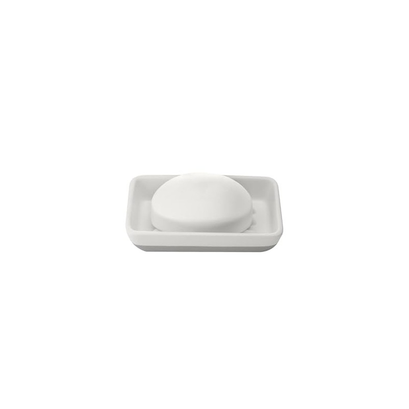 Full Circle Raise The Bar Ceramic Bathroom Soap Dish, White
