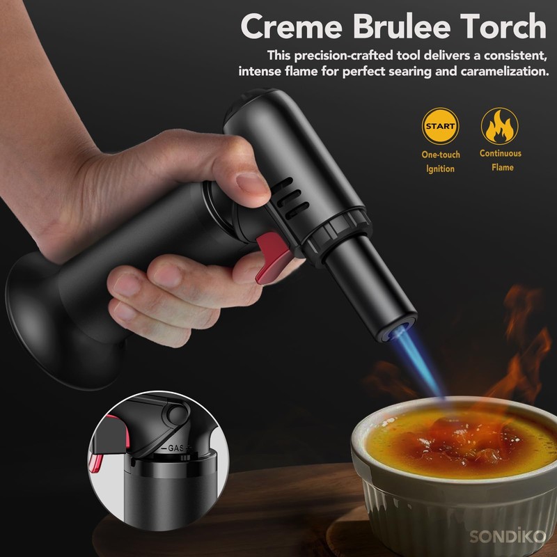 Sondiko Butane Torch Lighter with Visible Fuel Window, Refillable Soldering
