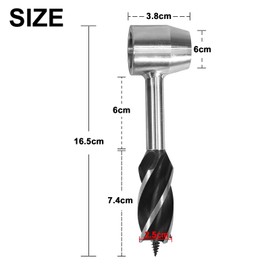 Bushcraft Survival Gear, Hand Auger, Stainless Steel Wood Drill Hole Maker, Scotch Eye Peg Multitool for Survival and Bushcraft, with Gray Protective Case and Carabiner