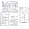Funstreet Architectural Drafting Tools, 3 PCS Templates，Reusable Stencils for Drawing
