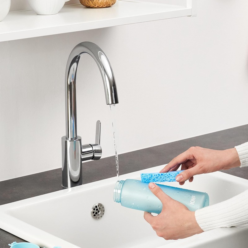 ion8 Leak-Proof Slim Water Bottle, BPA-Free, Sonic Blue, 500 ml