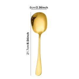 3PCS Serving Spoons, Stainless Steel Buffet Serving Spoon, Serving Spoons Large, Gold Serving Spoons, Soup Serving Spoon for Serving Kitchen Cooking Restaurant Banquet