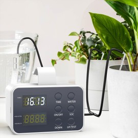 Automatisiertes Bewässerungssystem, DIY-Tropfbewässerungsset, wiederaufladbarer Zimmerpflanzensprinkler mit Wassermangel- und Stromausfallalarm, einstellbarer Timer, mit 15 Tropfern