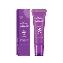 Vawolecy Lip Glowy Balm, Lip Balm for Dry, Cracked Lips, Moisturising Lip Care (Grape)