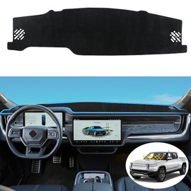 VEENJOY Dash Cover Compatible with Rivian R1T Accessories 2022 2023 2024, Dash mat Dashboard Cover Compatible with R1T,No Glare Anti-Slip and Sunshade Protector