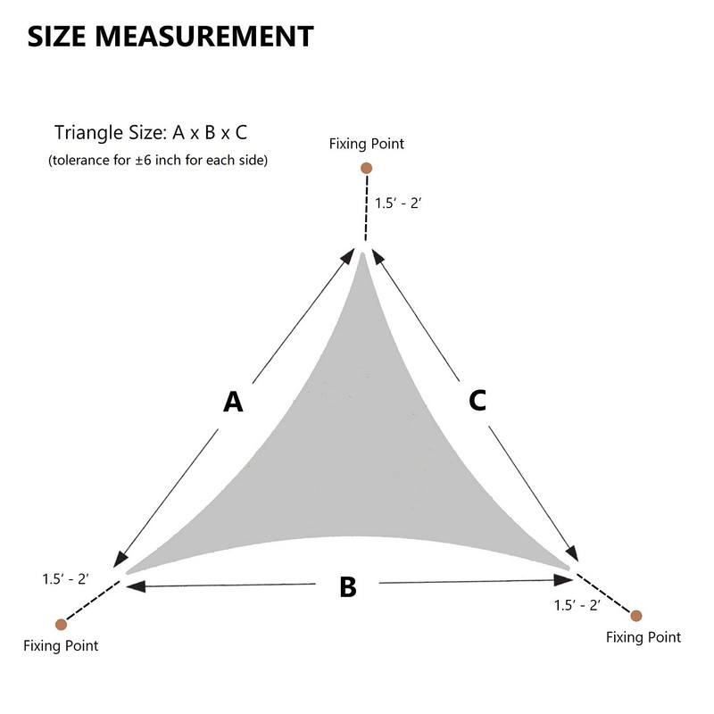 AsterOutdoor Sun Shade Sail Triangle 16' x 16' x 16'