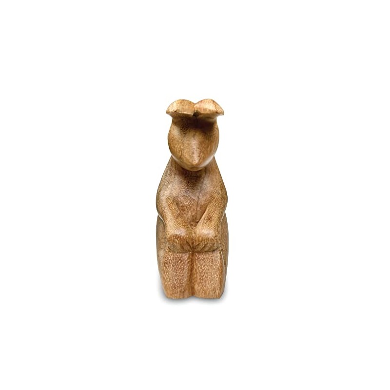 MAISONICA Solid Wood Yoga Bunny Figurine Pilates Ornament - Handmade