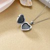 AOBOCO Heart Locket Necklace That Holds Pictures Sterling Silver Flower