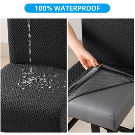 YISUN Waterproof Bar Stool Covers, Stretch Bar Stool Cover with Backrest, Removable Washable Chair Covers, Bar Stool Covers for Short Swivel Chair, Dining Room Chair, Bar Stools (Set of 2)