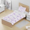 Reateforin Trendy Purple Bow Duvet Cover Twin Size Girls Coquette