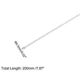 sourcing map Pack of 10 304 Metal Garden Poles, 0.5 mm x 200 mm Metal Rods for DIY Crafts, Motorcycle, Decoration, Garden