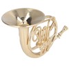 Miniature French Horn Decoration Brass Dollhouse Mini Musical Instrument Replica