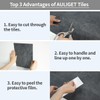 AULIGET 40-Piece Black Slate Peel and Stick Backsplash Wall Tiles,