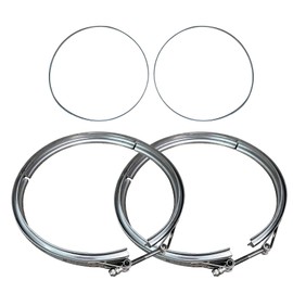 BST BSSP Set of 4 DPF Filter Clamps& Gasket Kit for Detroit Engines, Replaces # A4709970045 674-7005, A4709950002, 674-9007