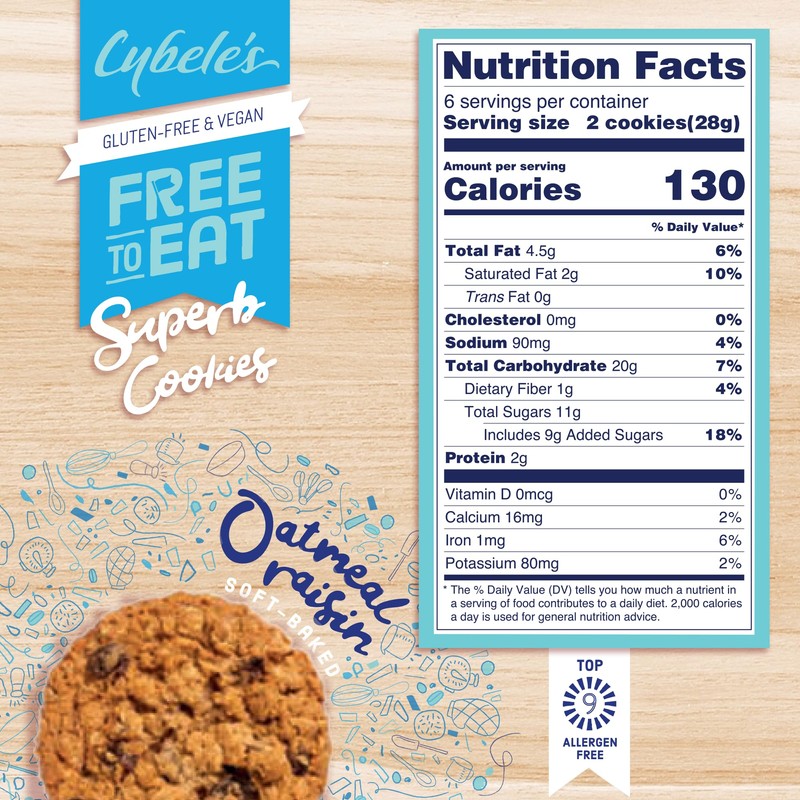 Cybele's Free to Eat , Oatmeal Raisin, 6 Ounce Box