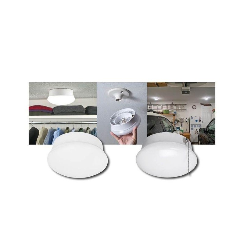 7 In. Bright White LED Ceiling Round Flushmount Easy Light